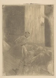 Dwóch tancerzy w sali prób, 1877-78.