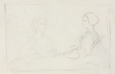 Dwie siedzące kobiety verso, 1856-1860.