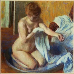 Kobieta w wannie (pastel na papierze)