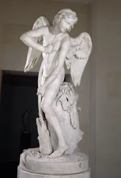 Kupidyn rzeźbi swój łuk z maczugi Herkulesa, 1747-50 (marmur) (patrz także 234450)