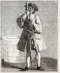 Czyściciel studni - Pepetit metier de Paris (Studia w Niższym Ludu, czyli Kryzys Paryski) - sztych Edme Bouchardona (1698-1762)