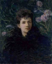 Młoda kobieta z fiołkami, ok. 1910 (olej na płótnie)