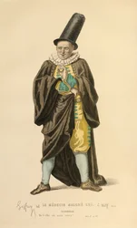 Kostium do roli Scanarelle, ok. 1868 r. (rycina)