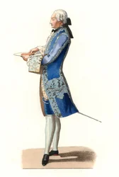 Charles Rosalie de Rohan Chabot (1740-1813), hrabia Jarnac, według obrazu Oliviera z 1777 r. - Litografia z ilustracji Edmonda Lechevallier-Chevignarda (1825-1902), z „Costumes historiques des 16e