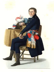 Ferdinand Guillemardet (1765-1809), ambasador Republiki Francuskiej w Hiszpanii XVIII w., na podstawie obrazu z 1798 r. pędzla Francisco Goya (1746-1828) - Litografia ilustracji Edmonda Lechevalliera-Chevignarda (1825-1902), od Georges Duurges Ples