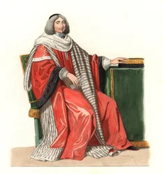 Jean Antoine de Mesme (1661-1723), pan Irval, hrabia Avaux, francuski magistrat XVII w., według obrazu z 1653 r. autorstwa Philippe de Champaigne (1602-1674) - Litografia na podstawie ilustracji Edmonda Lechevallier-Chevignarda ( 1825-1902), ekstrakt