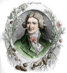 Portret Antoine Augustina Parmentiera (1737-1813), francuskiego aptekarza wojskowego i agronoma. Grawerowanie autorstwa Edmonda Morin