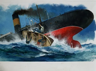 Wrak statku „Serce” Edmondo De Amicis (1846-1908), rysunek