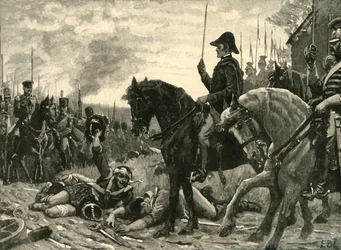 Spotkanie Wellingtona i Bluchera po bitwie pod Waterloo, 1815/1890.