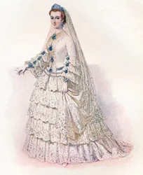 Cesarzowa Eugenia w sukni ślubnej, 1853, 1902