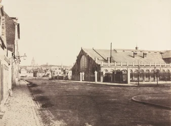 Szczyt południowy dworca kolejowego w Boulogne, ok. godz. 1855.