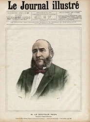 Portret Julesa Emile (Jules-Emile) Peana (1830-1898), francuskiego chirurga - Grawerowanie autorstwa Navelliera w „The Illustrous Diary” z 1892 roku