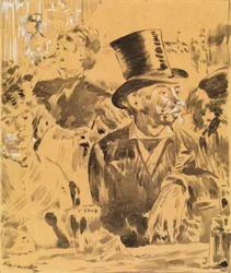 At the Cafe, ok. 1880 r. (pranie i chiński biały na papierze)