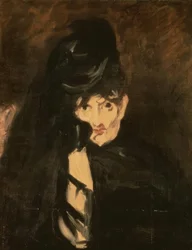 Berthe Morisot w żałobnym kapeluszu z długim welonem