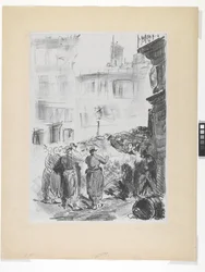 Barykada (litografia na chine colle)