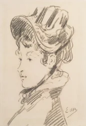 Portret Madame Jules Guillemet, ok. 1880 (czarna kreda)