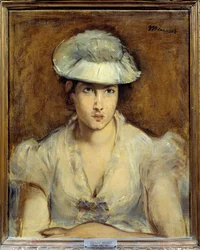 Portret Mademoiselle Gauthier Lathuille Obraz Edouarda Maneta (1832-1883) 1878 Nd. 0,51 x 0,50 m Lyon, Muzeum Sztuk Pięknych