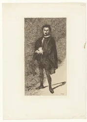 Portret van aktora Philibert Rouvière in de rol van Hamlet Rouvière jako Hamlet Tragiczny aktor