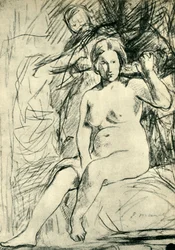 Studium siedzącej Nude La Toilette, 1858-1860, 1943.