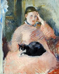 Kobieta z kotem, około 1880-2