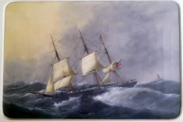 A Three Mats of Commerce w 1882 Akwarela autorstwa Edouarda Adama (1847-1929) 1882 Paryż, Musee de la Marine