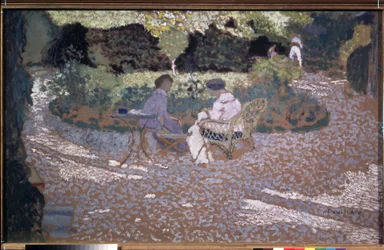 „W ogrodzie” (W ogrodzie) Obraz Edouarda-Jeana (Edouard Jean) Vuillard (1868-1940) 1895-1898 Muzeum Sztuk Pięknych im. Nabisa Puszkina, Moskwa