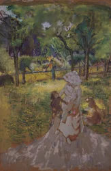 Matka z Dzieciątkiem w porannym ogrodzie w sadzie, 1909-1911.