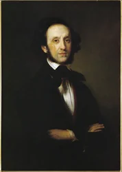 Felix Mendelssohn-Bartholdy, niemiecki kompozytor, wnuk Mojżesza Mendelssohna (olej na płótnie)