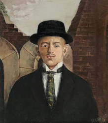 Portret poety Wasilija Kamenskiego 1884-1961 w cylindrze, 1917