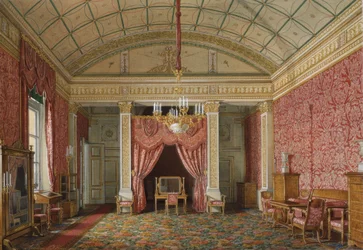 Wnętrza Pałacu Zimowego. Pierwszy zarezerwowany apartament. Sypialnia Wielkiej Księżnej Marii Nikołajewnej, 1867