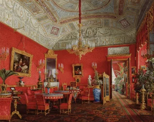 Wnętrza Pałacu Zimowego. Duży salon cesarzowej Aleksandry Fiodorowny, 1858 r