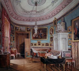 Widok pokoju Pawła I (1754-1801) Gatchina Akwarela Eduarda (Edwarda) Hau (1807-1870) 1877 Sankt Petersburg, Ermitaż