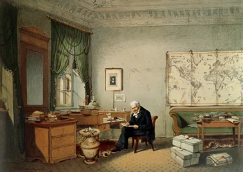 Baron Alexander von Humboldt (1769-1859) w swojej pracowni