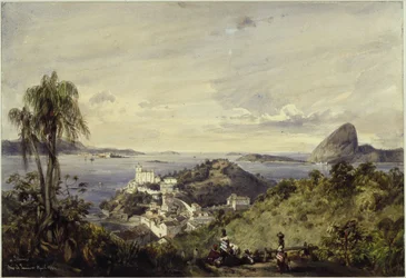 Zatoka w Rio de Janeiro z górą Corcovado