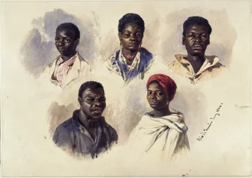 Pięć portretów Afro-Brazylijczyków, portrety do połowy twarzy