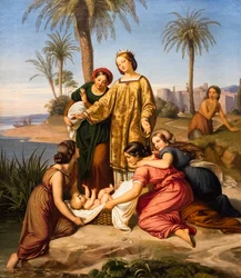 Odkrycie Mojżesza, ok. 1845 (olej na płótnie)
