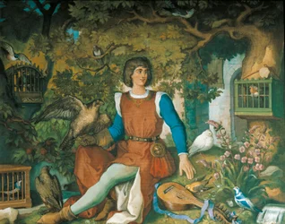 Portret Walthera von der Vogelweide, z sagi Tannhausera (olej na płótnie)