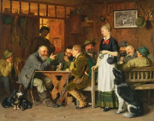 Eduard Grützner Niedzielny myśliwy 1880