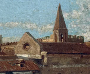 Taras, Edoardo Dalbono (1841-1915), olej na desce, 45x30 cm. Szczegół.