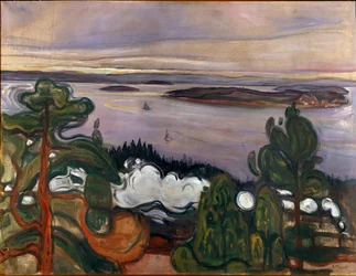Dym pociągu, 1900, Słońce, 84,5 x 109 cm, Oslo, Kommunes Kunstsamlinger, Muzeum Muncha (Musée Munch)