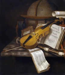 Martwa natura Vanitas - Peinture par Edwaert Collier (1642-1708), - Olej na płótnie, 71,6x60,6 - Kolekcja prywatna