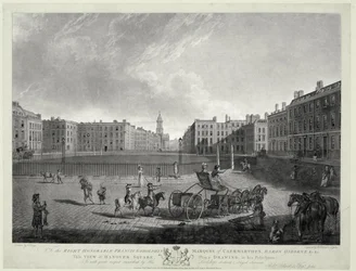 Widok na plac Hanover, rytowany przez Roberta Pollarda (1755-1838) i Francisa Jukesa (1747-1812) 1787 (akwaforta i akwatinta)