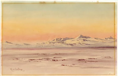 Antarktyczna scena przybrzeżna, 1901-04 (wc na papierze)