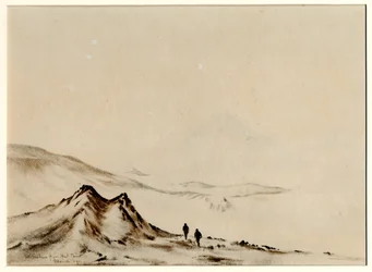 Góra Erebus z Hut Point, 1901-04 (wc na papierze)