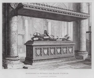 Pomnik Edwarda Czarnego Księcia w katedrze w Canterbury (rycina)