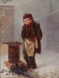 Sprzedawca kasztanów (olej)