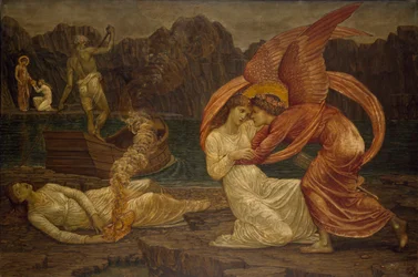 Kupidyn i Psyche - Pałacowe Zielone Murale - Psyche otrzymująca szkatułkę od Prozerpiny, 1881
