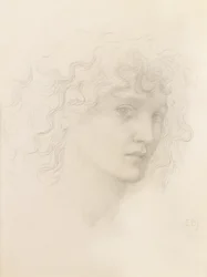 Głowa May Morris (ołówek)