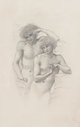Studium dwóch aktów męskich do "Artur w Avalonie", ok. 1900. 1885