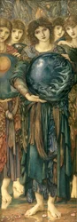 Dni stworzenia: dzień piąty, 1870-76 (toaleta, gwasz, muszelkowe złoto i platynowa farba na panelu pokrytym lnem)